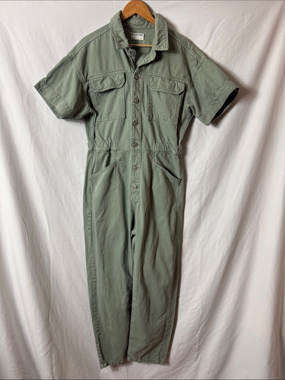 We The Free Olive Short-Sleeve Utility One-Piece